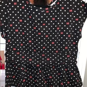 NWT Minnie Mouse Bow Peplum Top